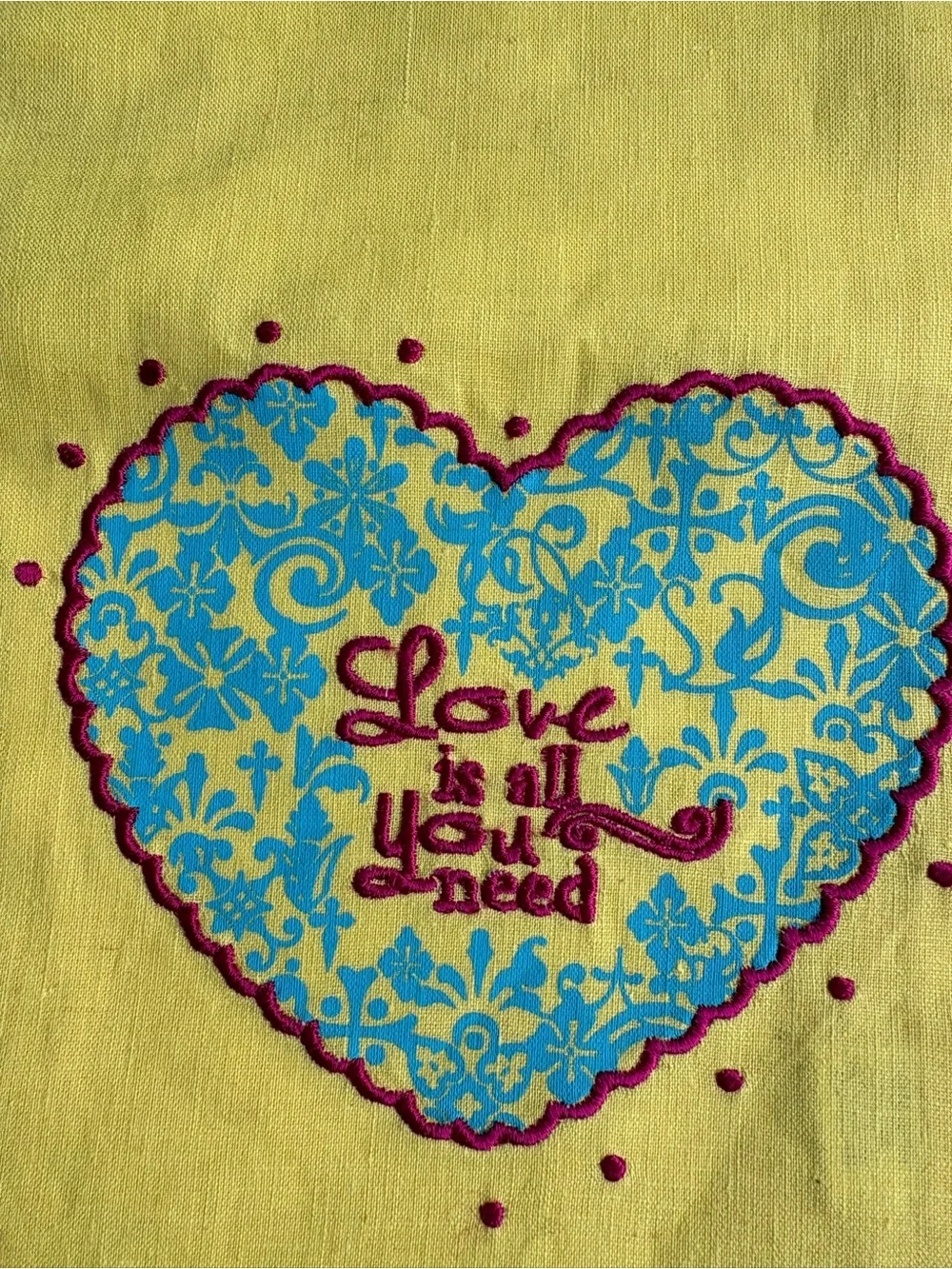 Faithworks Heart Embroidered Hand Towel with Pom Pom Trim 